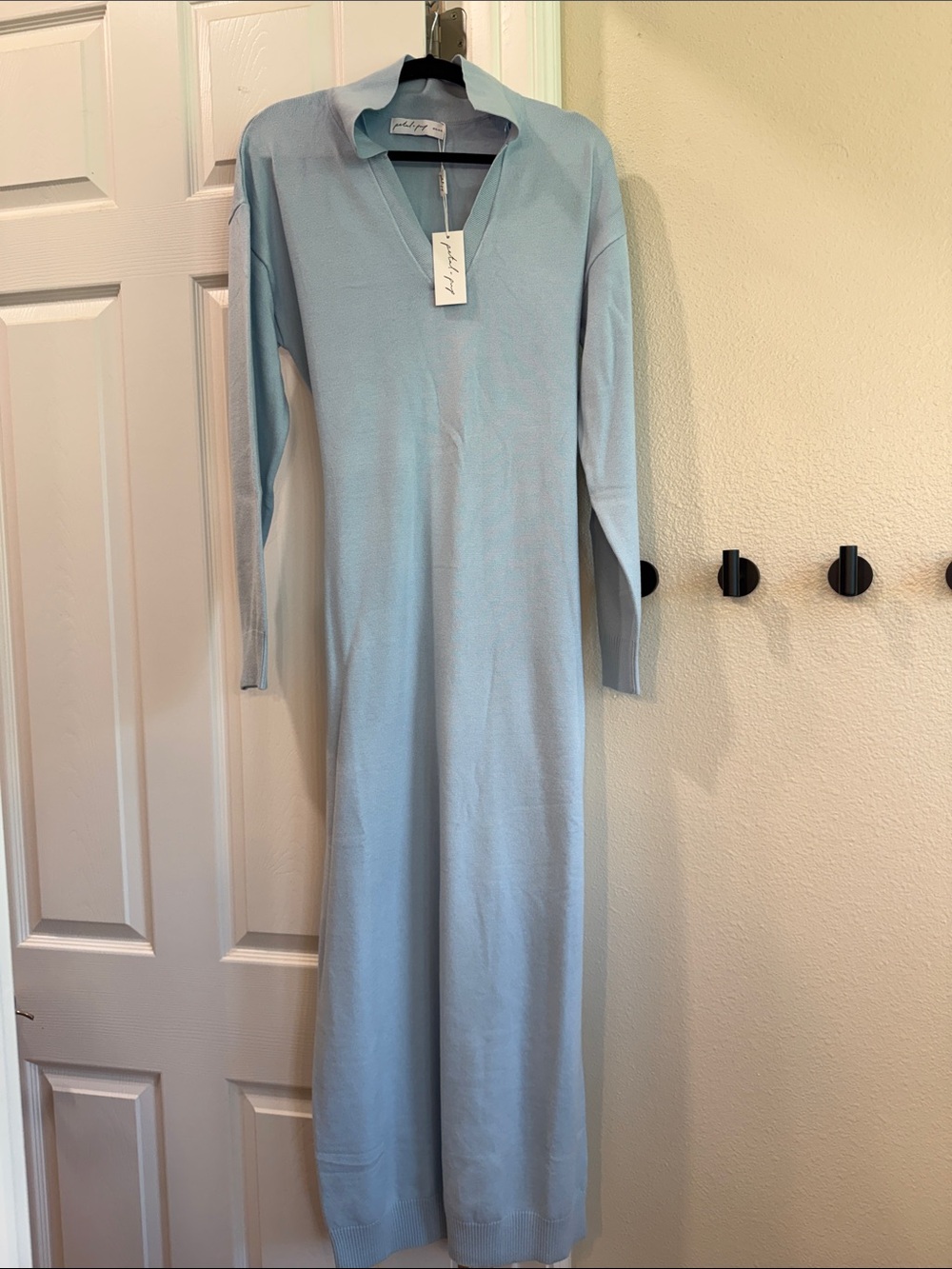 Petal & Pup Pale Blue Maxi Knit Dress